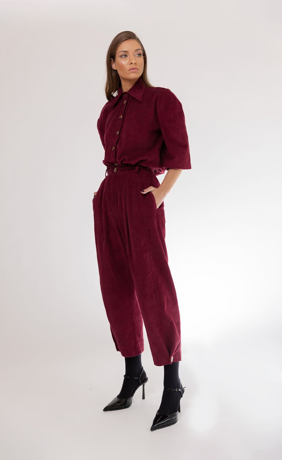 TWO PIECE BURGUNDY CORDUROY SET - Image 8