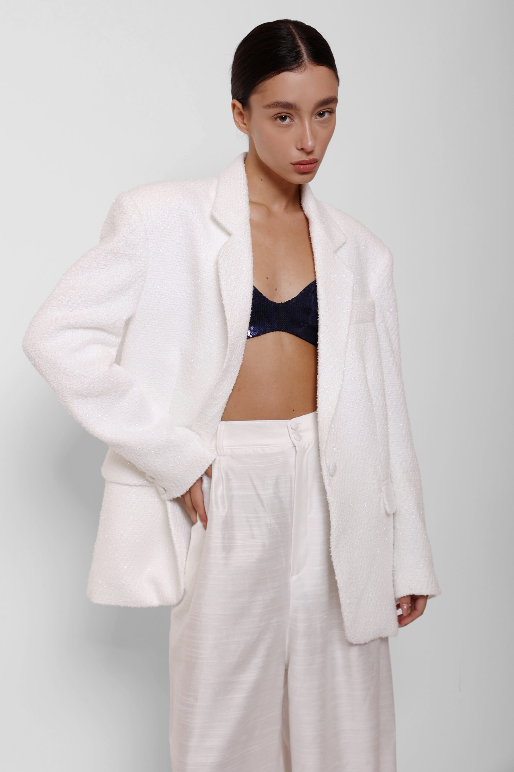 WHITE TWEED BLAZER - Image 4
