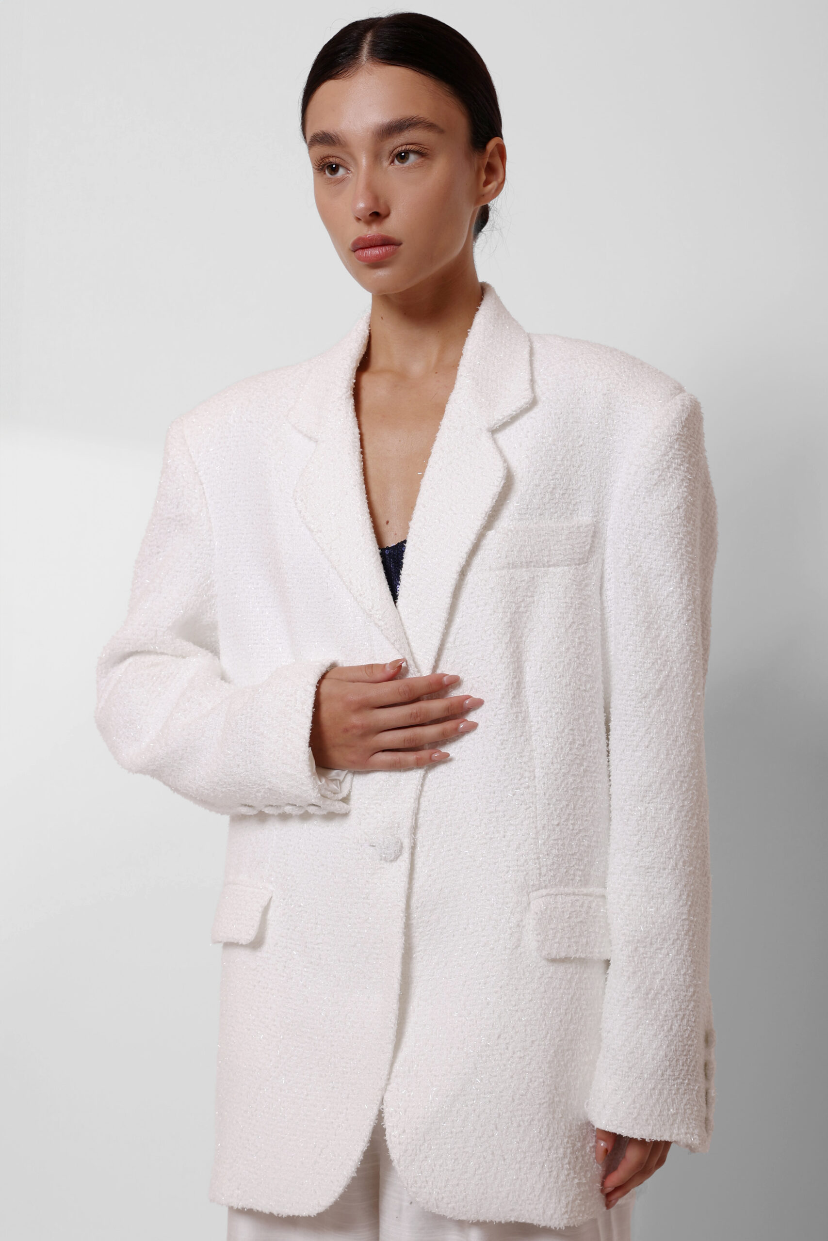 WHITE TWEED BLAZER - Image 6