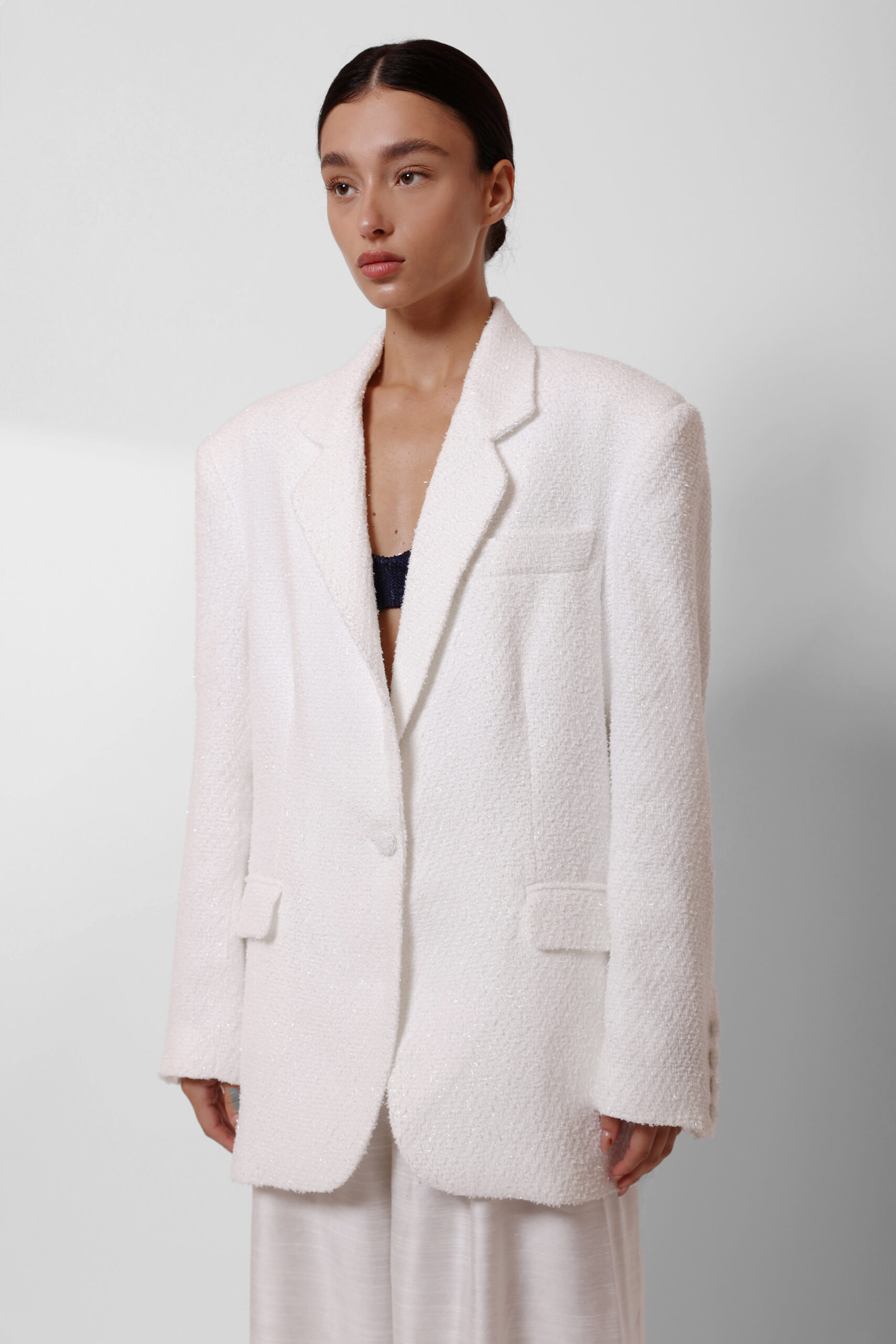 WHITE TWEED BLAZER - Image 8