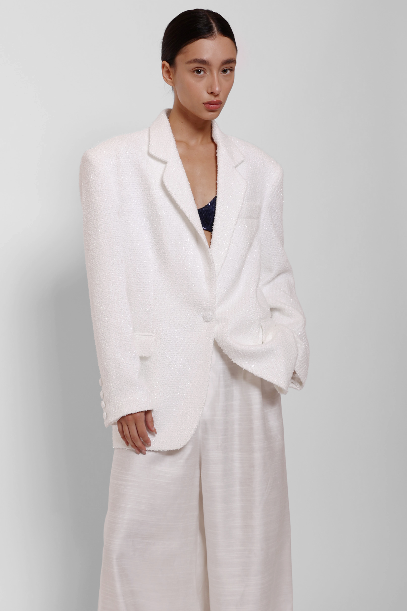 WHITE TWEED BLAZER - Image 9