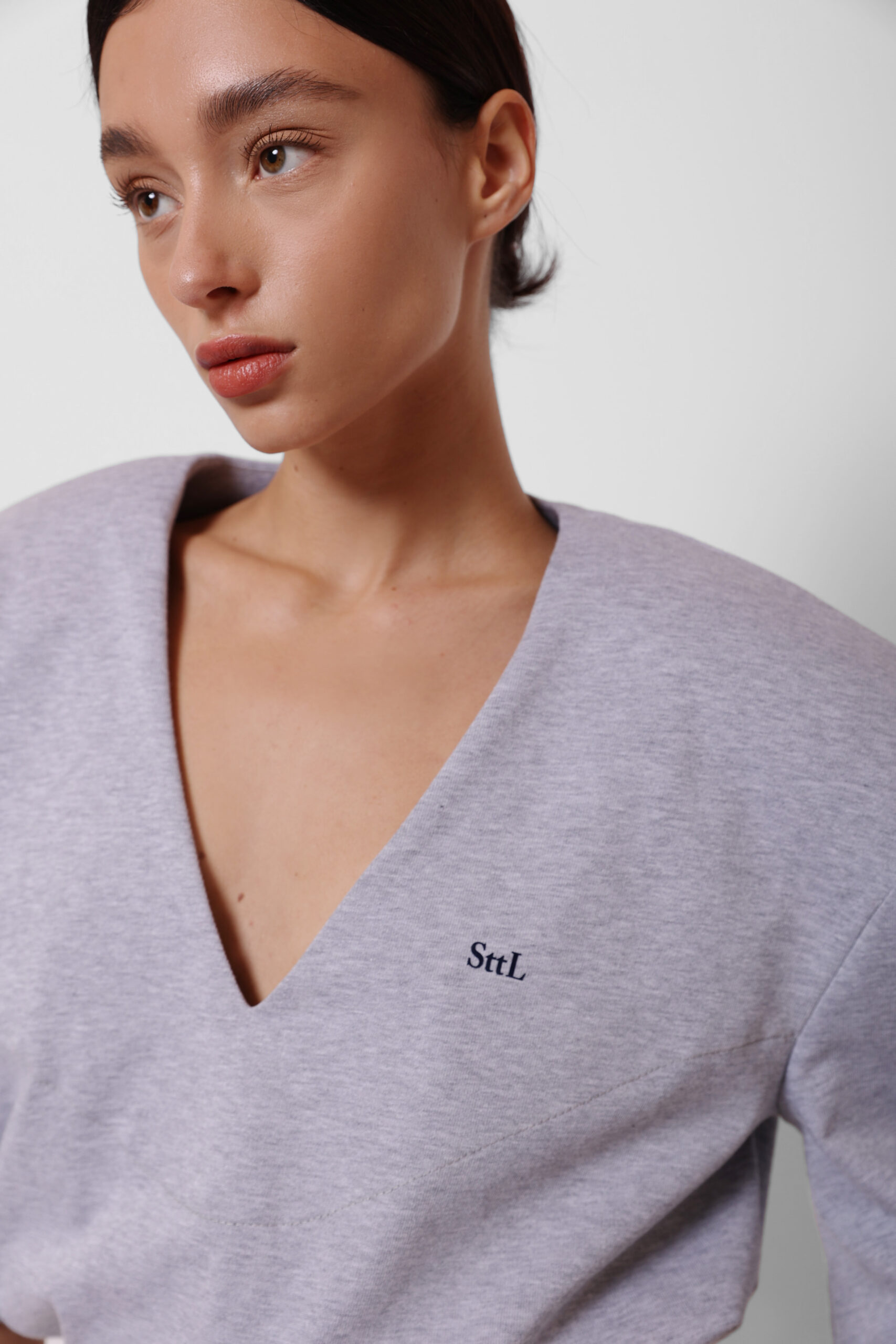 GREY V-NECK TOP - Image 8