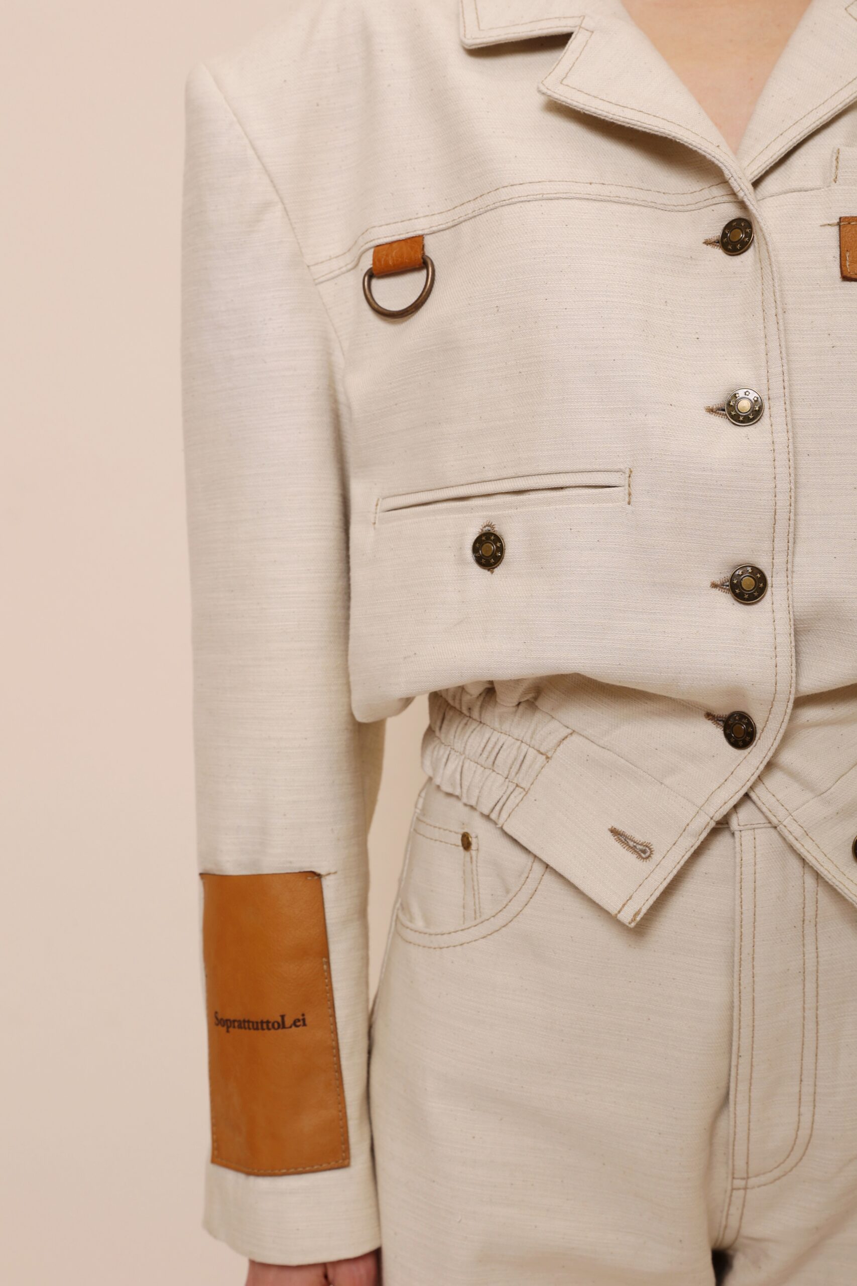 BEIGE DENIM STRUCTURED SET - Image 4