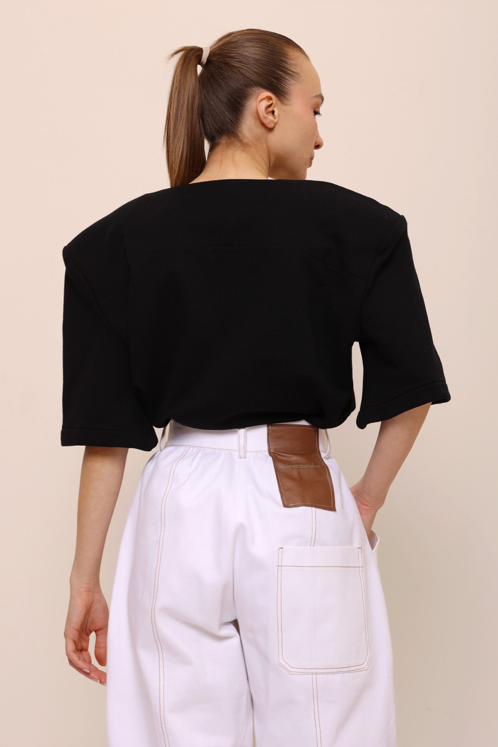 V NECK COTTON T-SHIRT WOMEN