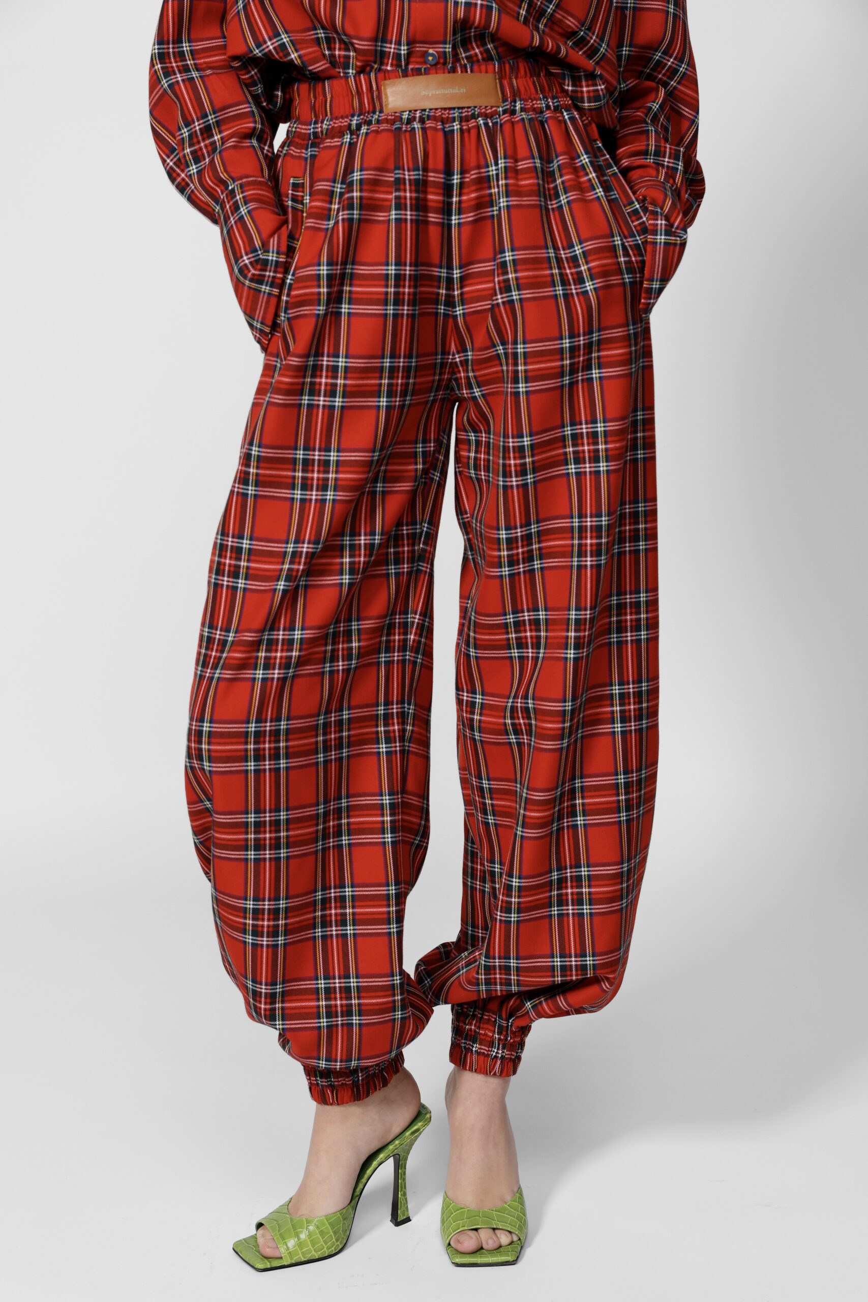 RED TARTAN WOOL-BLEND TWO-PIECE SET - Image 4